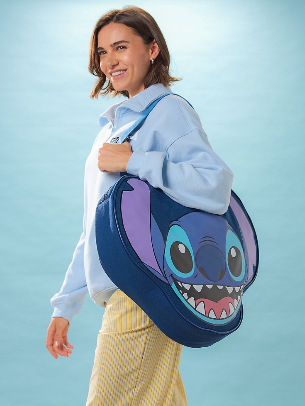 Authentic Disneyland Resort Stitch Large Face Tote Bag NWOT